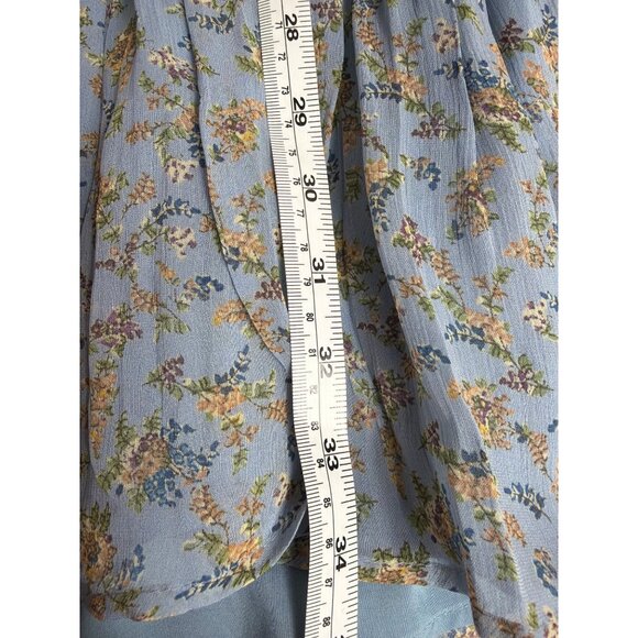 Sézane Aurena Mini Dress Vintage Blue Praire FR 46/US 14 Romantic Boho - Picture 8 of 16